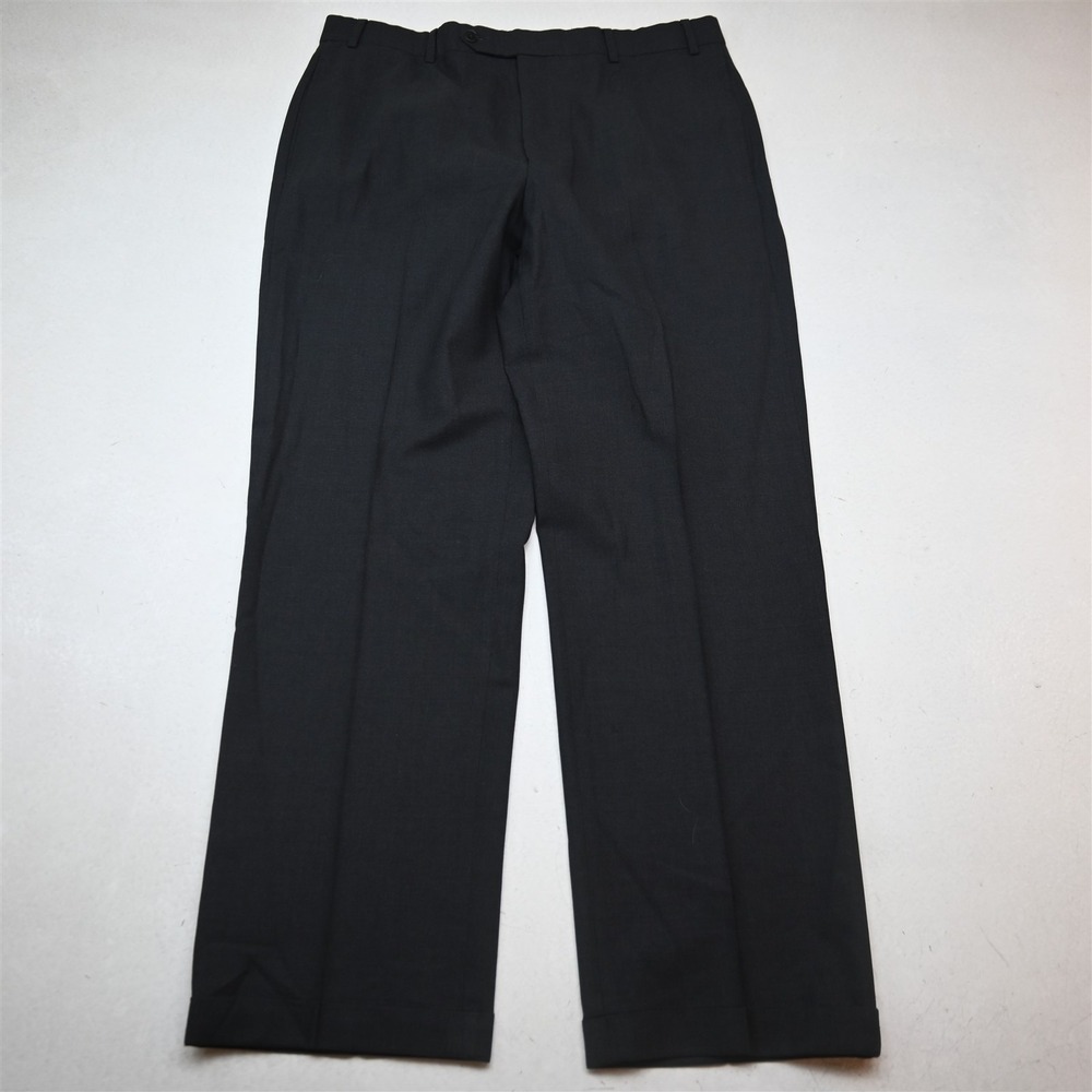 Brooks Brothers 34x30 Charcoal Gray Stretch Wool 346 Cuffed Dress Mens Pants